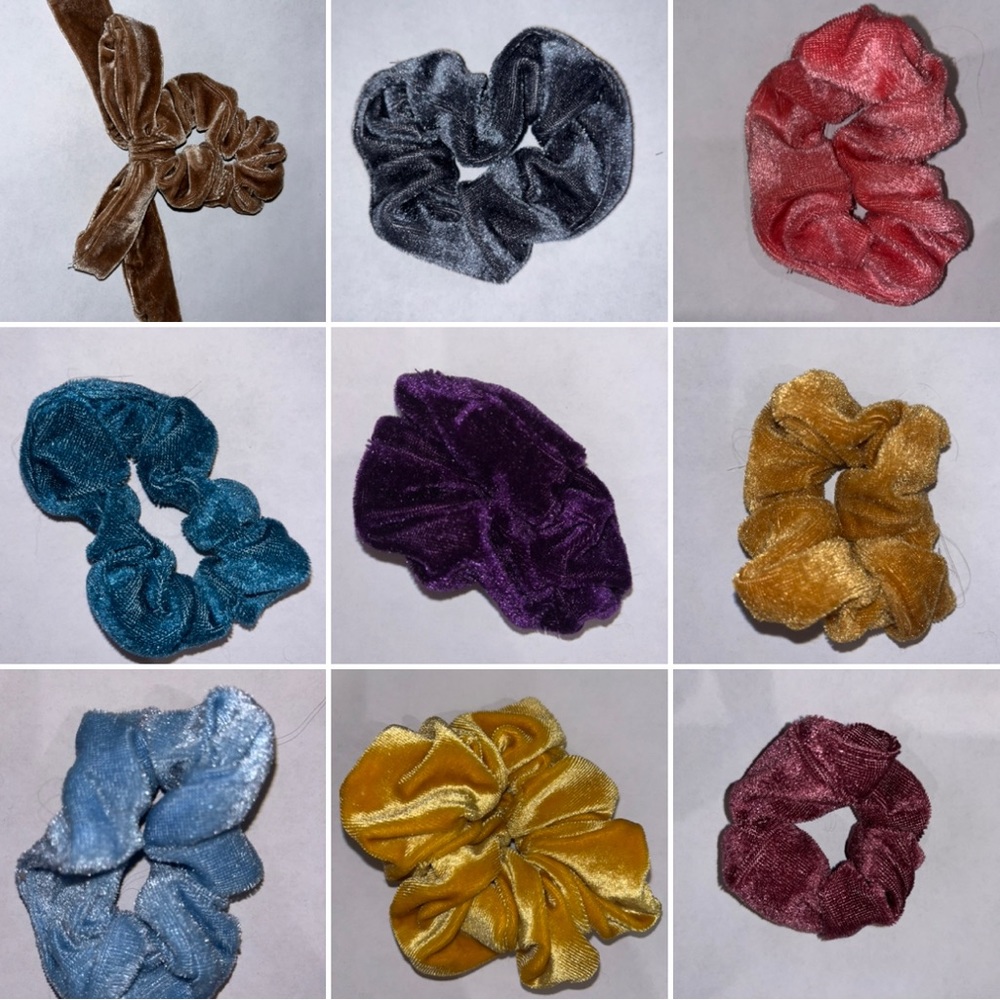 Velvet Scrunchies Bundle With Multiple Colors Hair Tie Hair Band Accessories